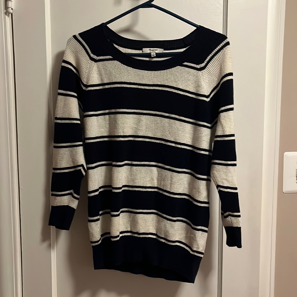 Navy and white stripe Madewell sweater